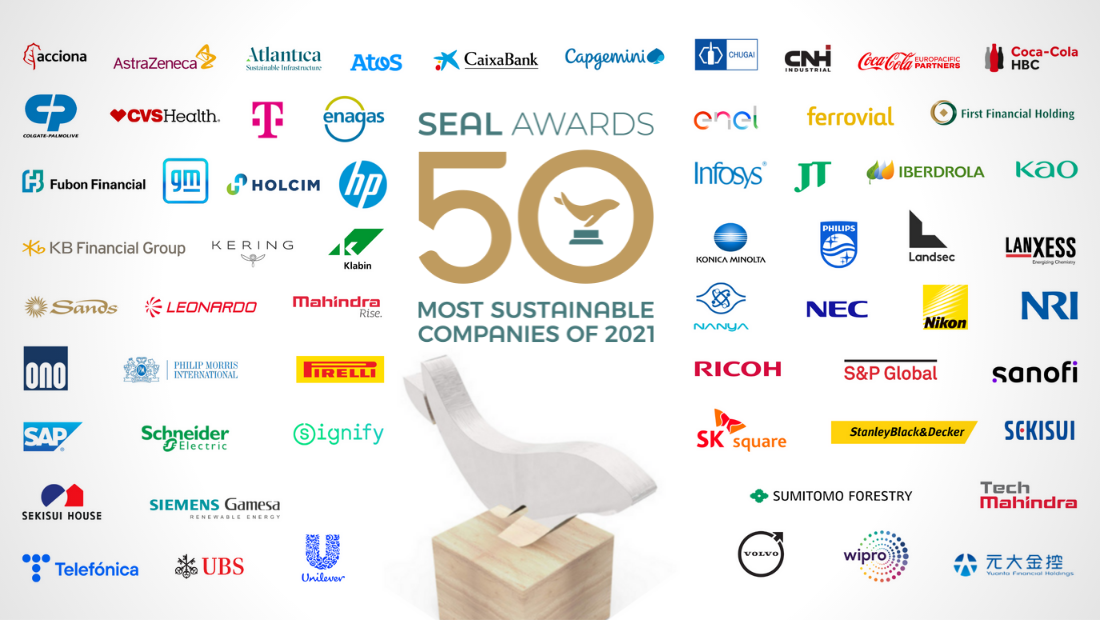 Winners of the 2021 SEAL Business Sustainability Awards, celebrating their leadership, transparency, and commitment to sustainable business practices.